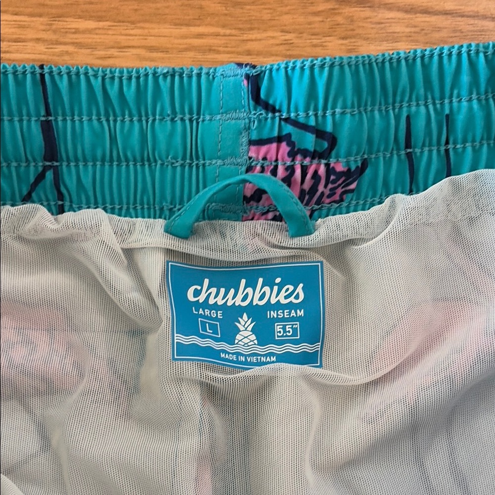 Chubbies Swim Trunks Board Shorts Flamingo Size Lare NWOT - Picture 6 of 7